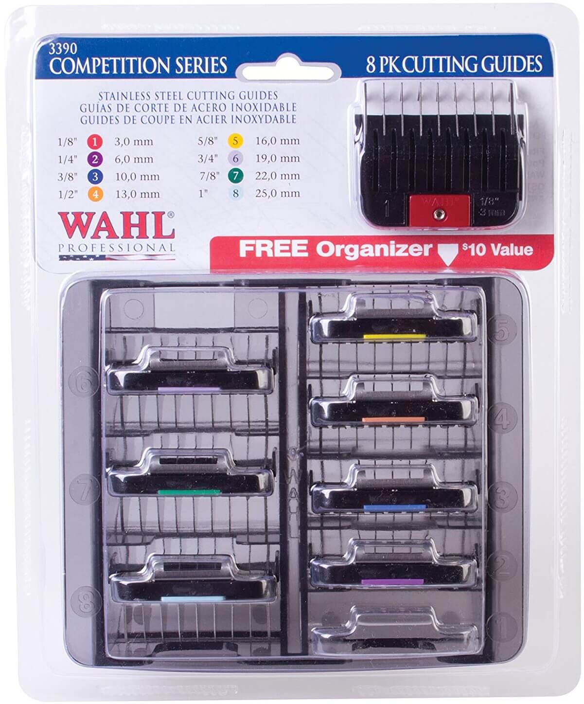 Wahl Blade Attachment Comb Cutting Guides (8 Pack) Compatible with A5 blade system